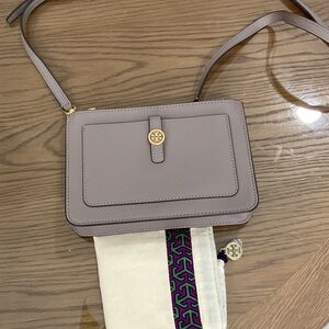 New Tory Burch GREY HERON Crossbody Bag